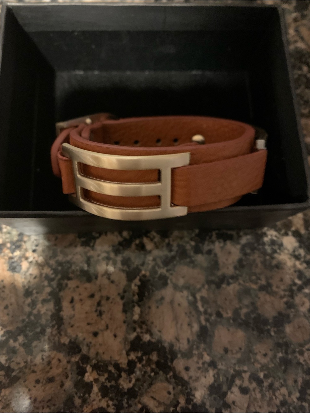 Hayden Harnett tan Leather Bracelet with gold Accents brand new